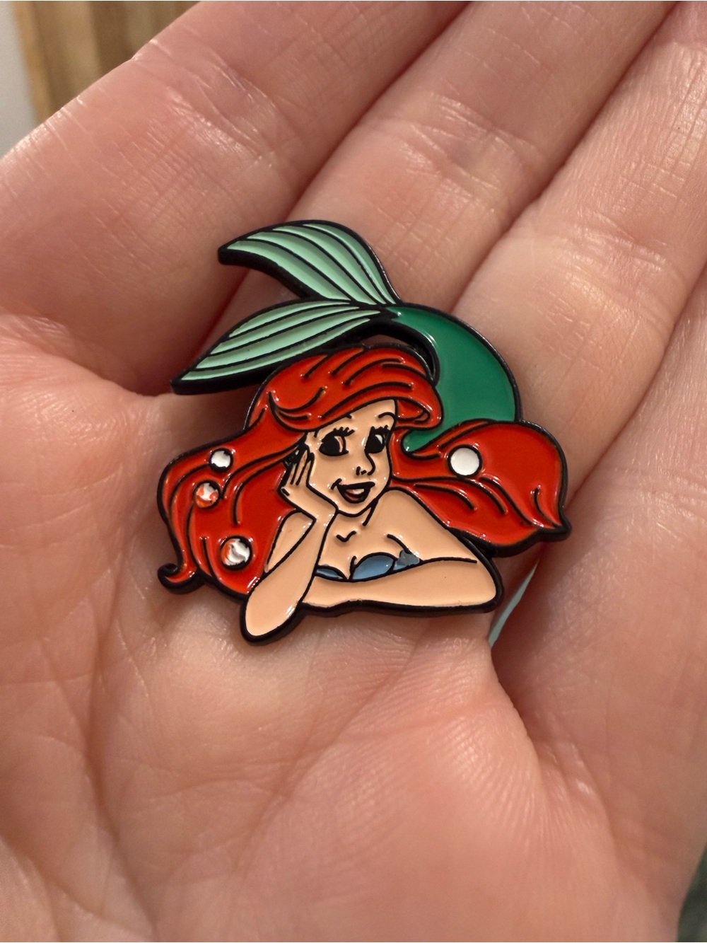 Disney The Little Mermaid inspired Red-Headed Ariel Mermaid Teal Enamel Pin